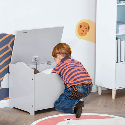 Coffre à jouets pour enfants en bois avec couvercle sécurisé