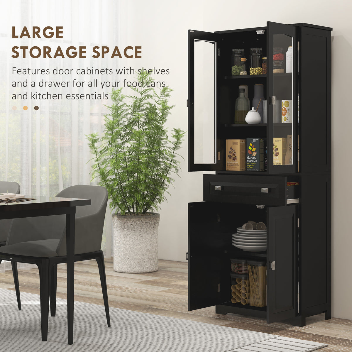 Armoire Pantry 4 portes 160 cm rangement cuisine