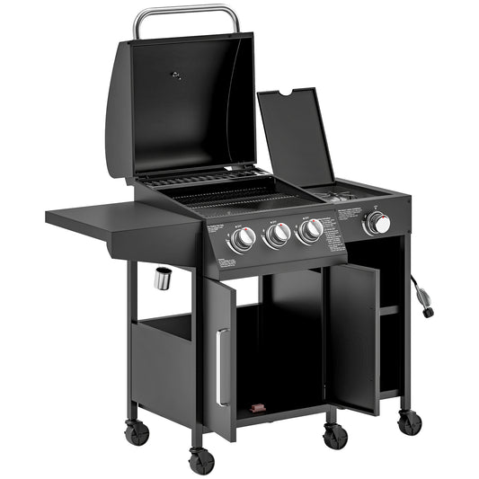 Barbecue à gaz 3 brûleurs avec brûleur latéral