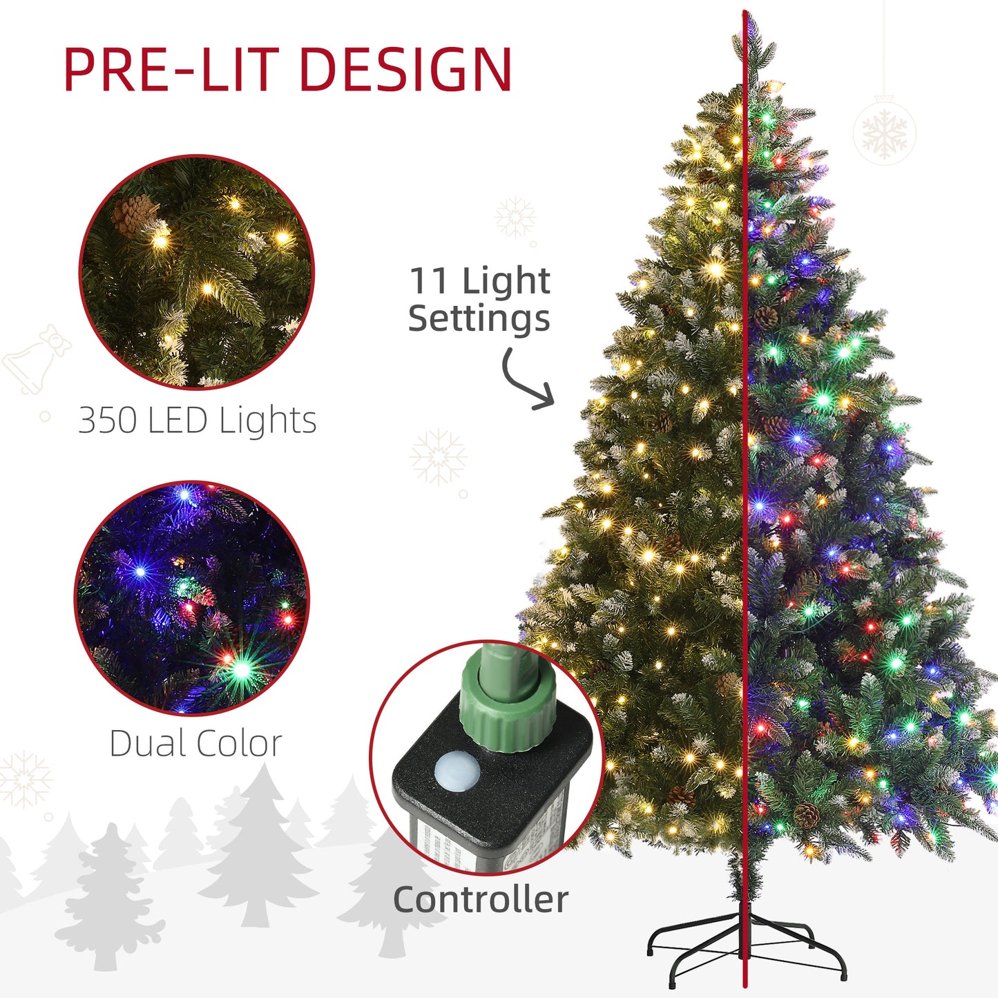 Sapin de Noël artificiel prééclairé DEL double couleur 6 pi