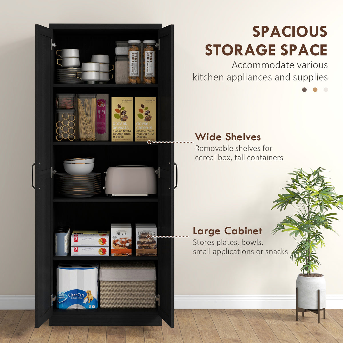 Armoire de cuisine 5 tablettes avec portes