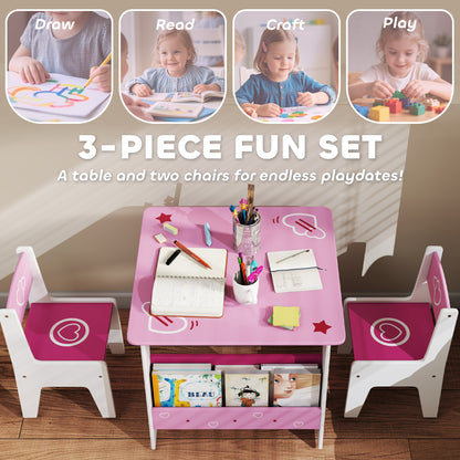 Ensemble table et chaises pour enfants — Lot de 3
