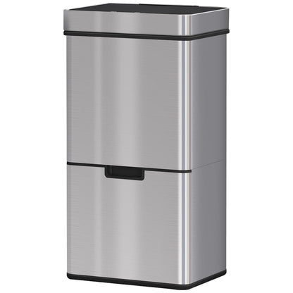 Poubelle à capteur 3 compartiments 72 L — Inox