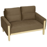 Causeuse 2 places velours pattes bois blanchi 134 cm