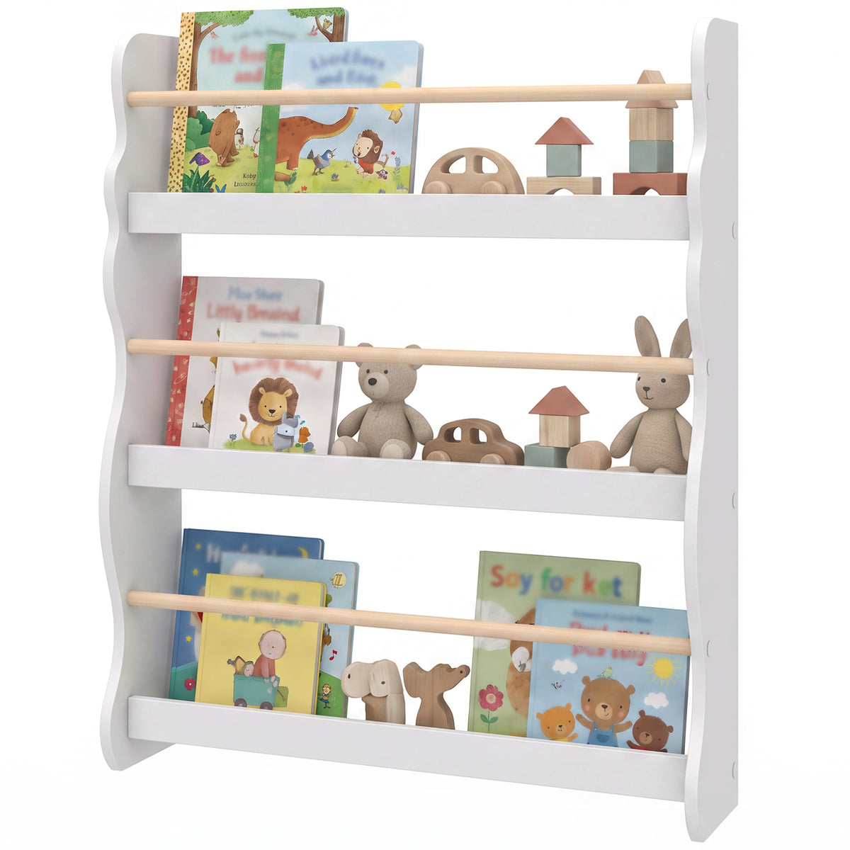 Bibliothèque murale pour enfants à 3 tablettes