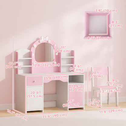 Coiffeuse pour enfants avec miroir lumineux