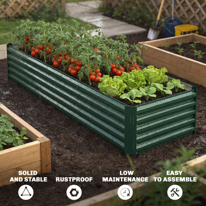 Bac de jardinage surélevé galvanisé 240 x 80 x 45 cm