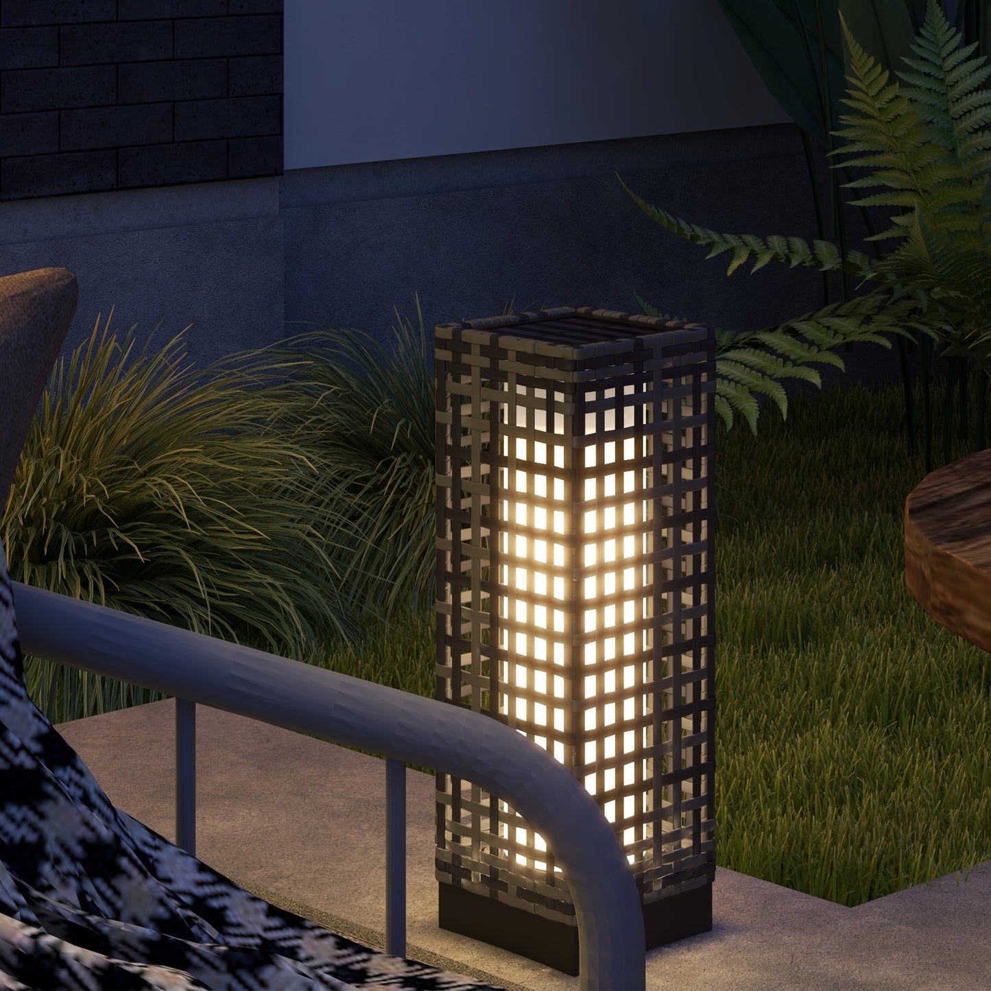 Lampe solaire décorative tressée pour patio IP44
