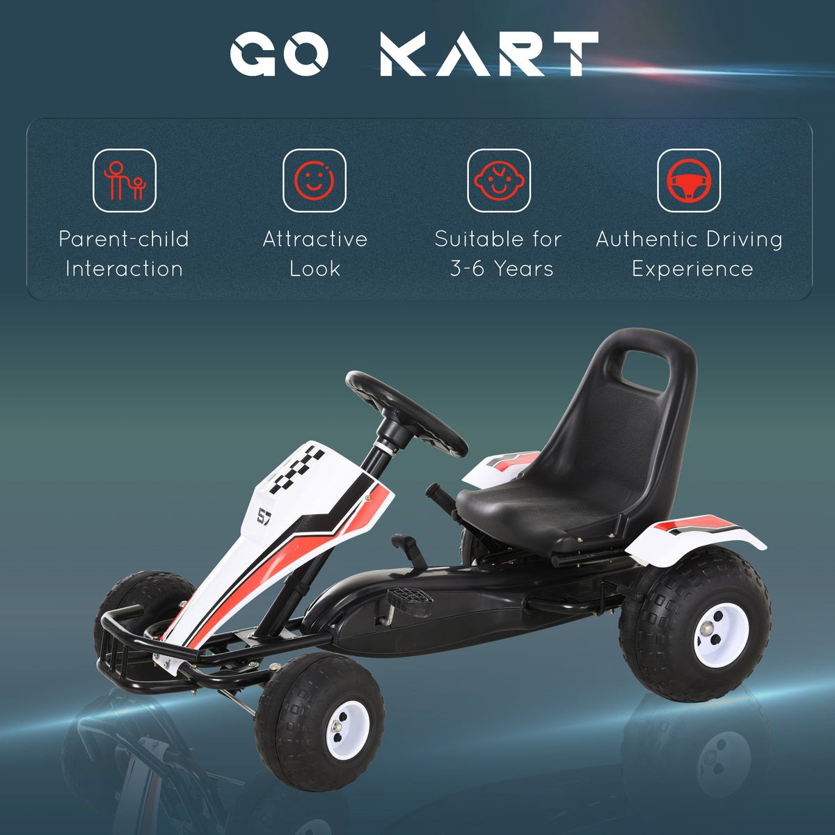 Kart à pédales pour enfants style course
