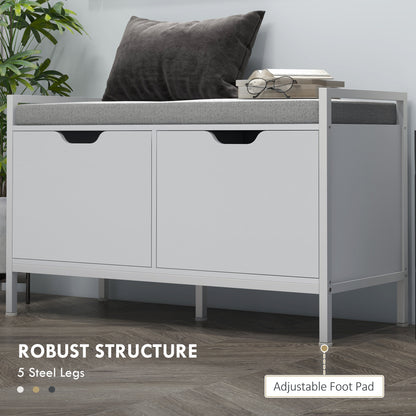 Banc de rangement pour chaussures capitonné