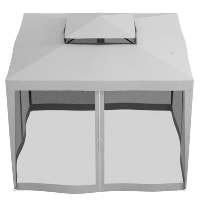 Tente de jardin 3x3m double toit avec moustiquaire