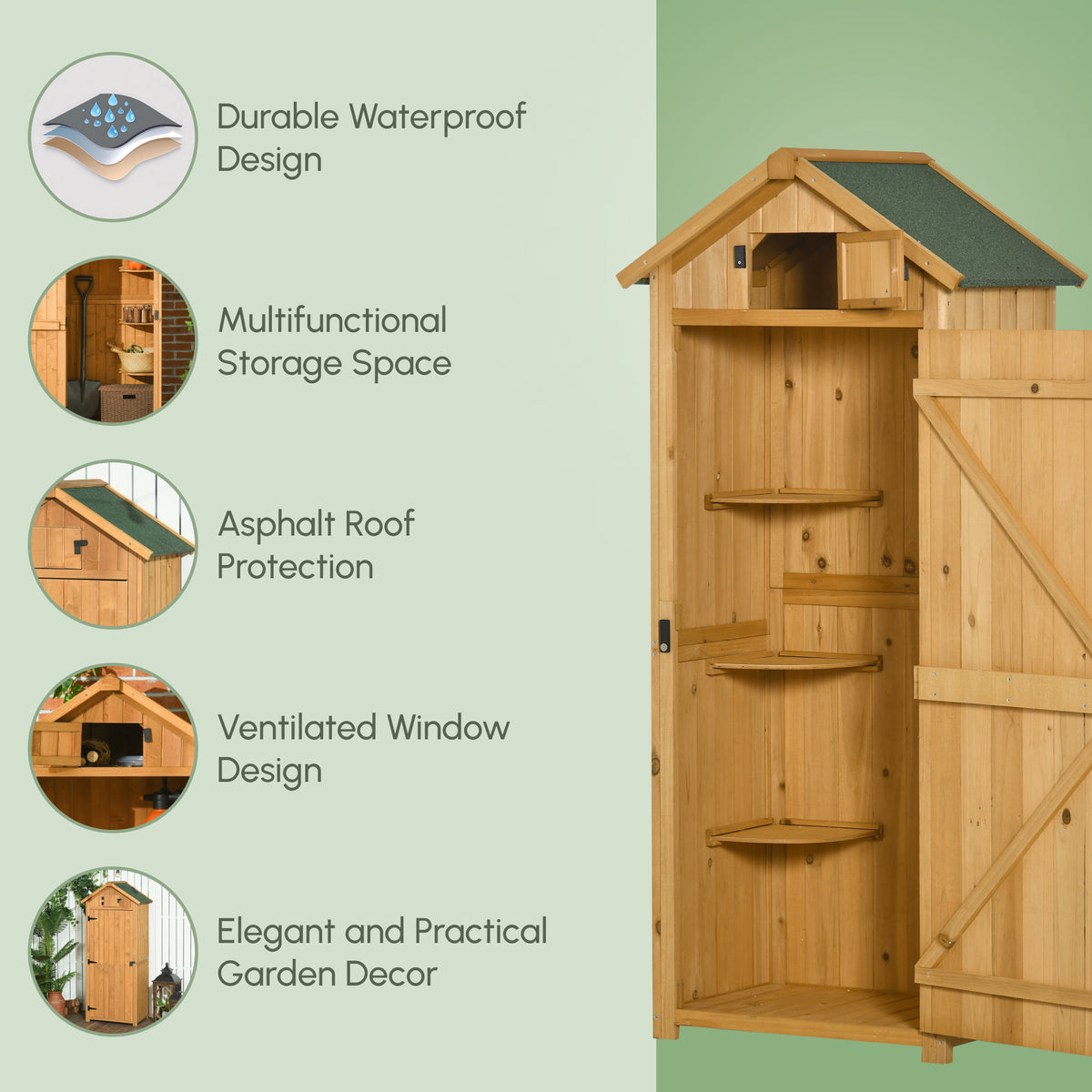 Cabanon de rangement 30" x 21" x 71" avec 3 tablettes