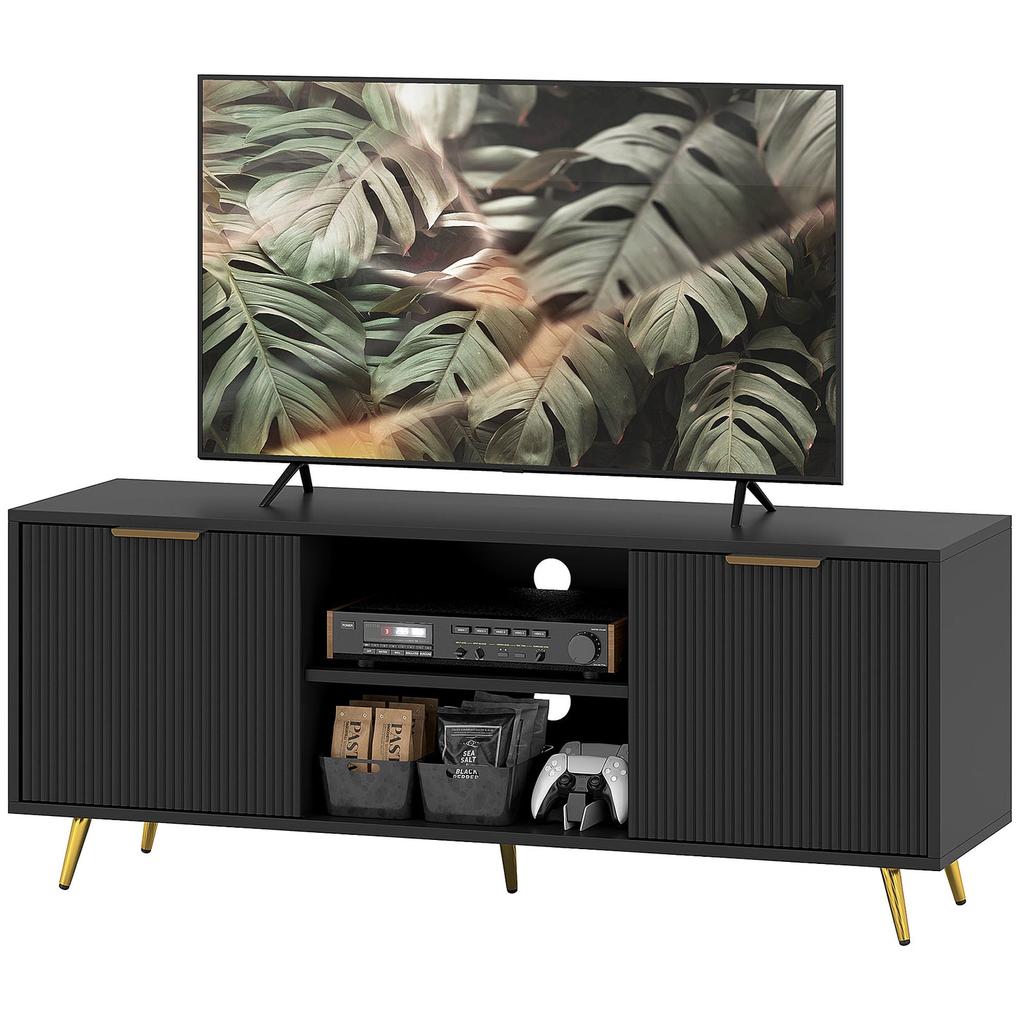 Meuble télé moderne avec rangement 55 pouces