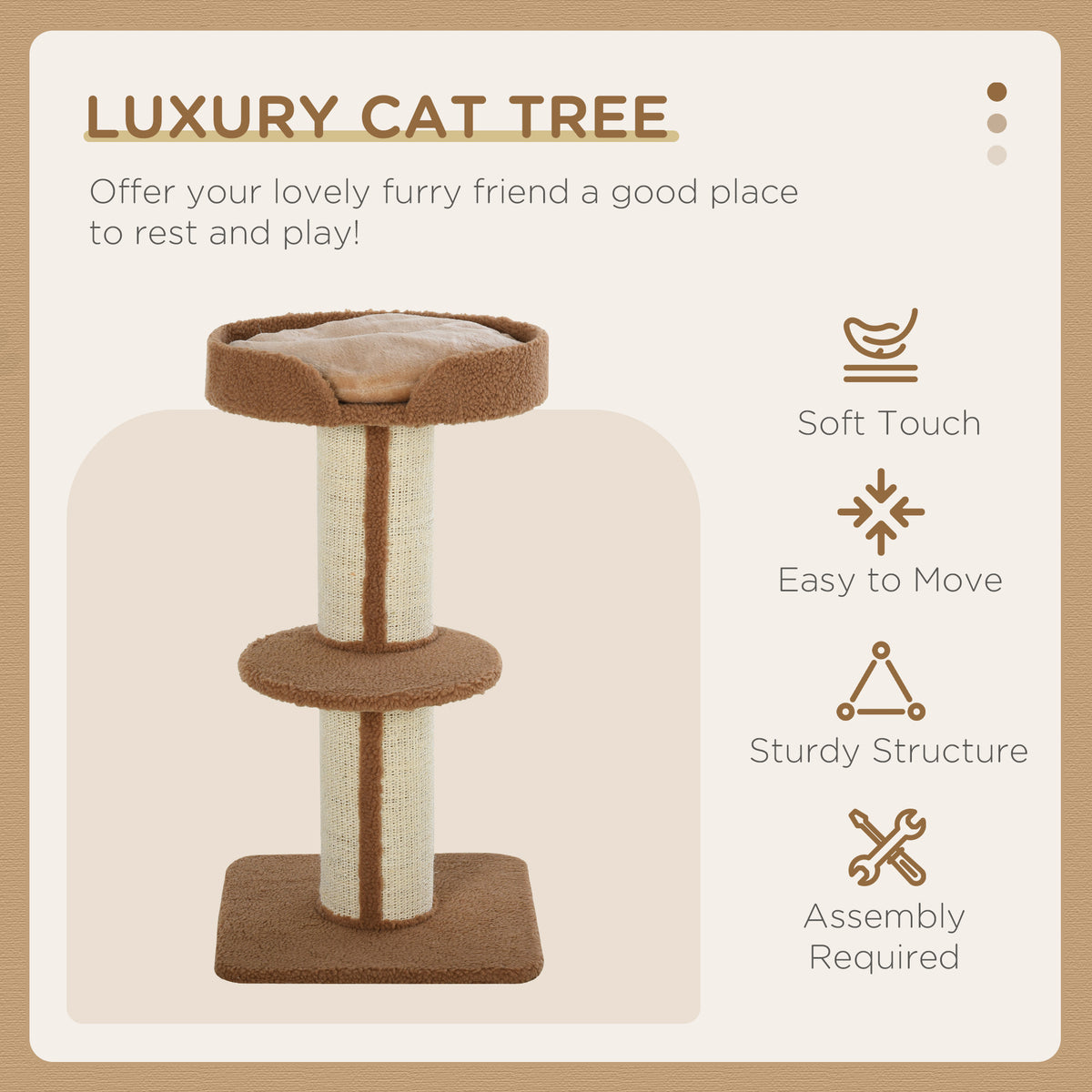 Arbre à chat multiétage avec griffoir en sisal et lit