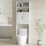 Meuble de rangement autoportant au-dessus des toilettes à 4 tablettes