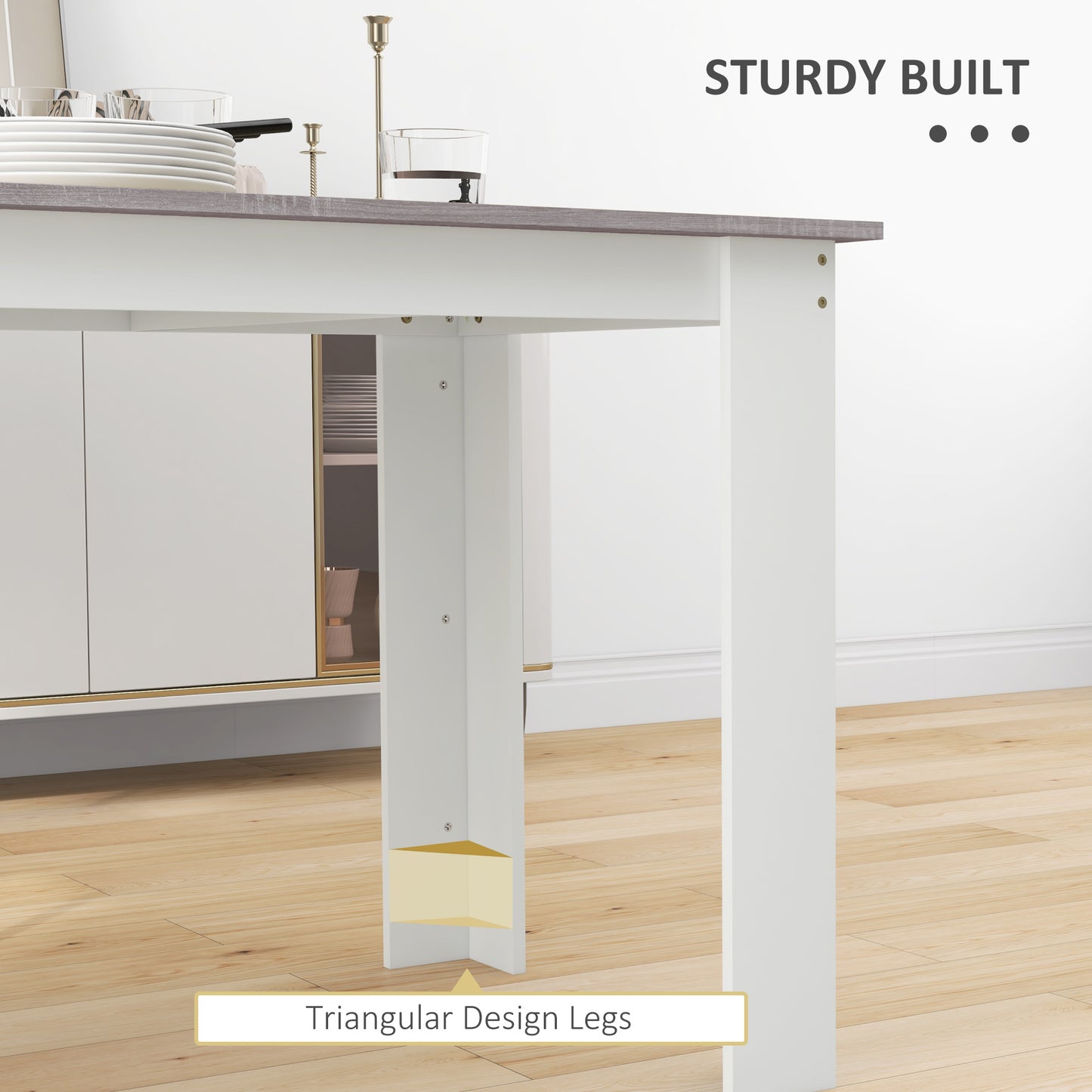 Table à manger 119 cm bois ingénierie 4-6 personnes
