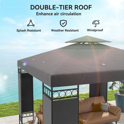 Gazebo double toit avec panneaux écran 3x3m