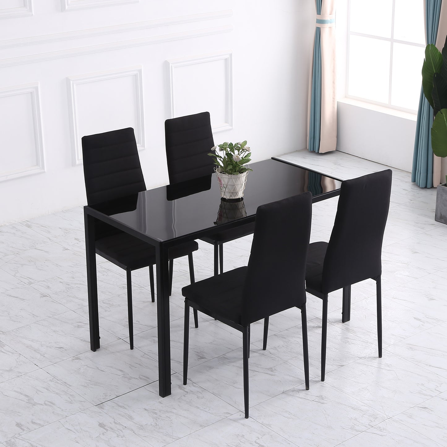 Chaises de salle à manger rembourrées ensemble de 4