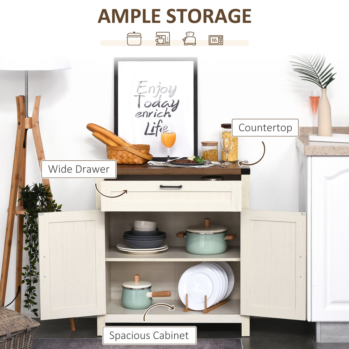 Armoire cuisine portes grange rustiques 2 portes
