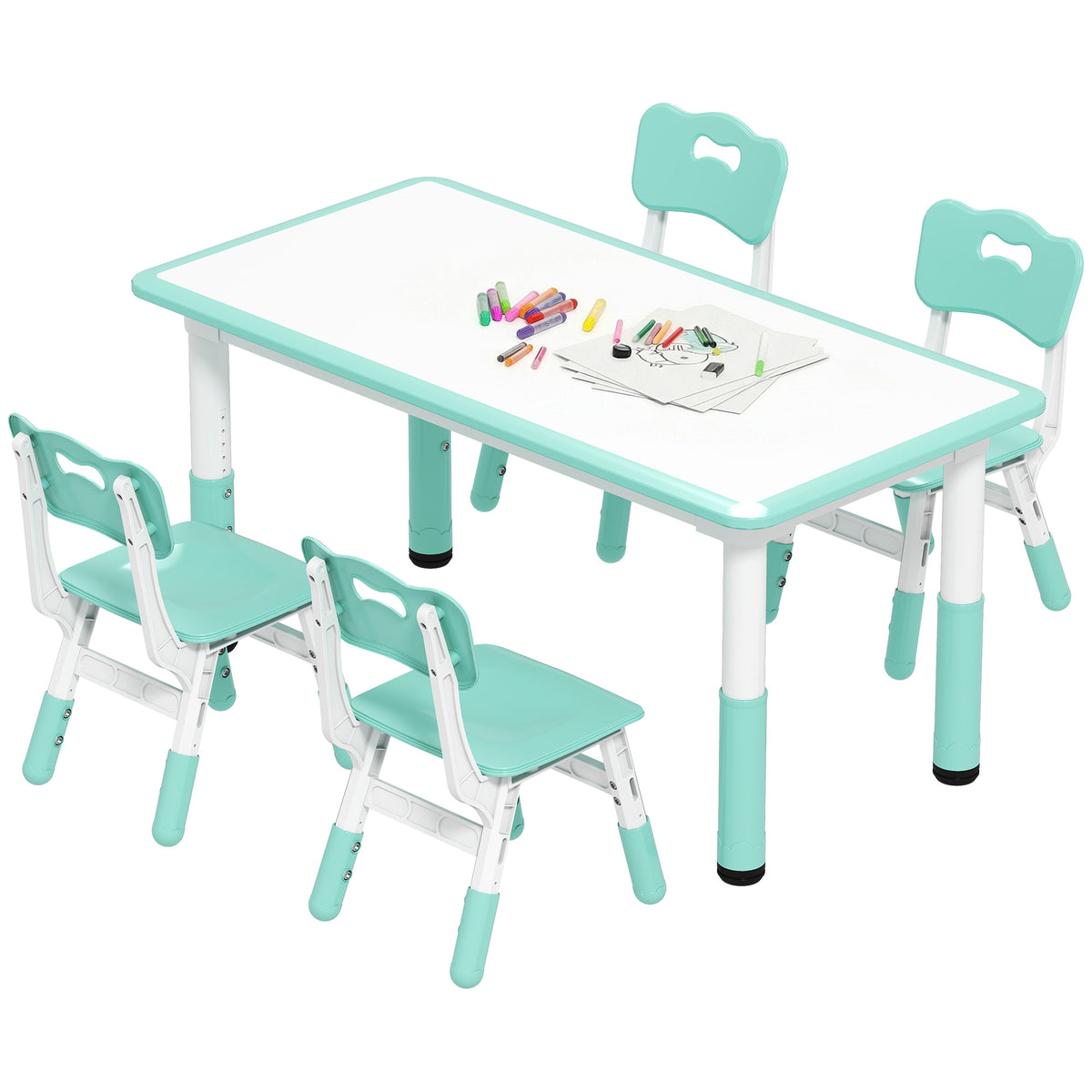 Ensemble table et chaises pour enfants ajustable — Lot de 5