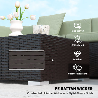 Ensemble de meubles de patio 7 pièces rotin modulaire