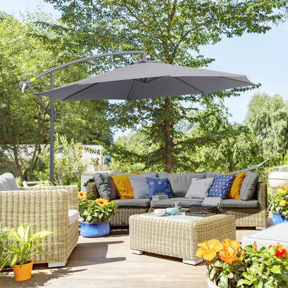Parasol déporté patio 10 pieds cantilever avec base croisée