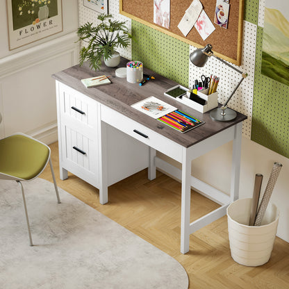 Bureau de travail farmhouse avec 3 tiroirs
