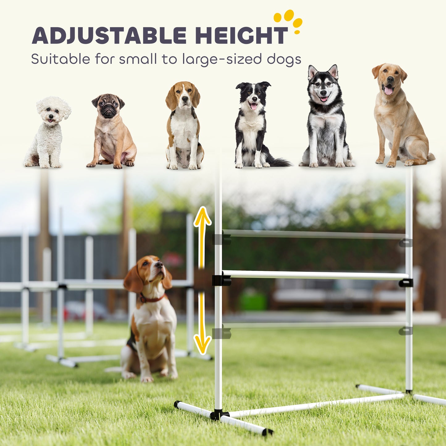 Ensemble de 4 haies d'agilité réglables pour chien