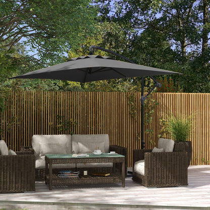 Parasol déporté 3m avec base croisée