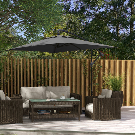 Parasol déporté 3m avec base croisée