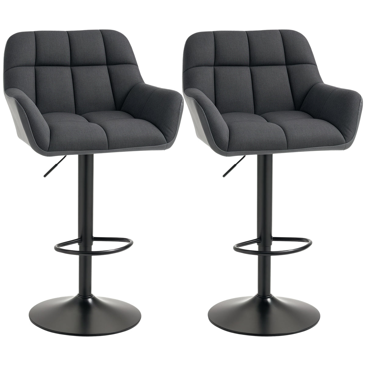 Ensemble 2 tabourets de bar pivotants ajustables