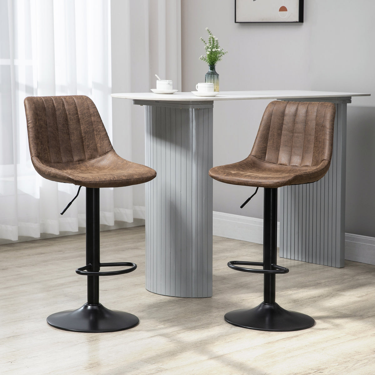 Tabourets de bar réglables lot de 2 — noir