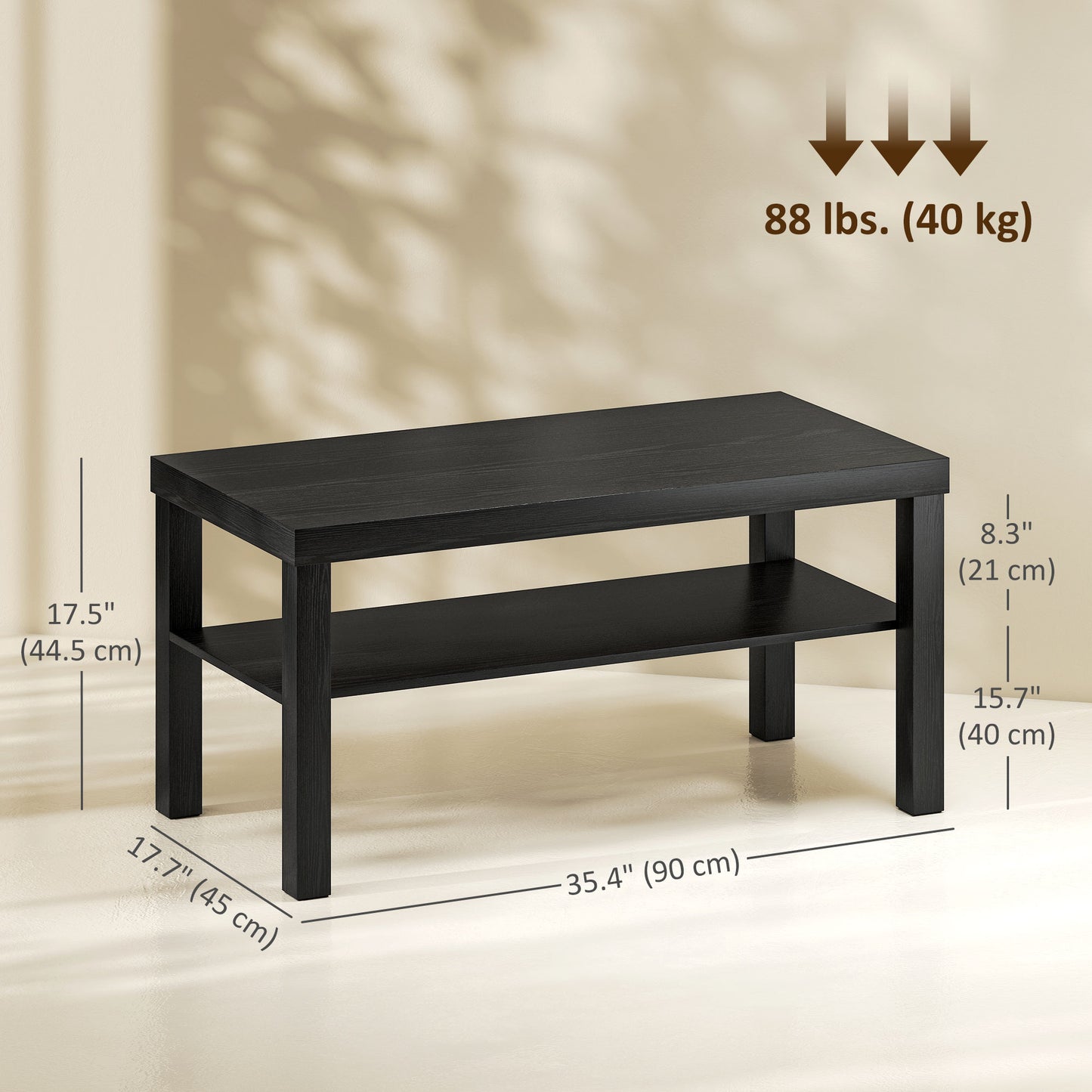 Table basse à deux niveaux en bois d'ingénierie