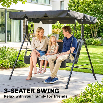 Balancelle de patio 3 places avec auvent ajustable
