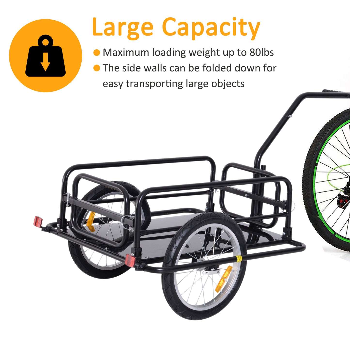 Remorque vélo cargo pliante avec attelage universel