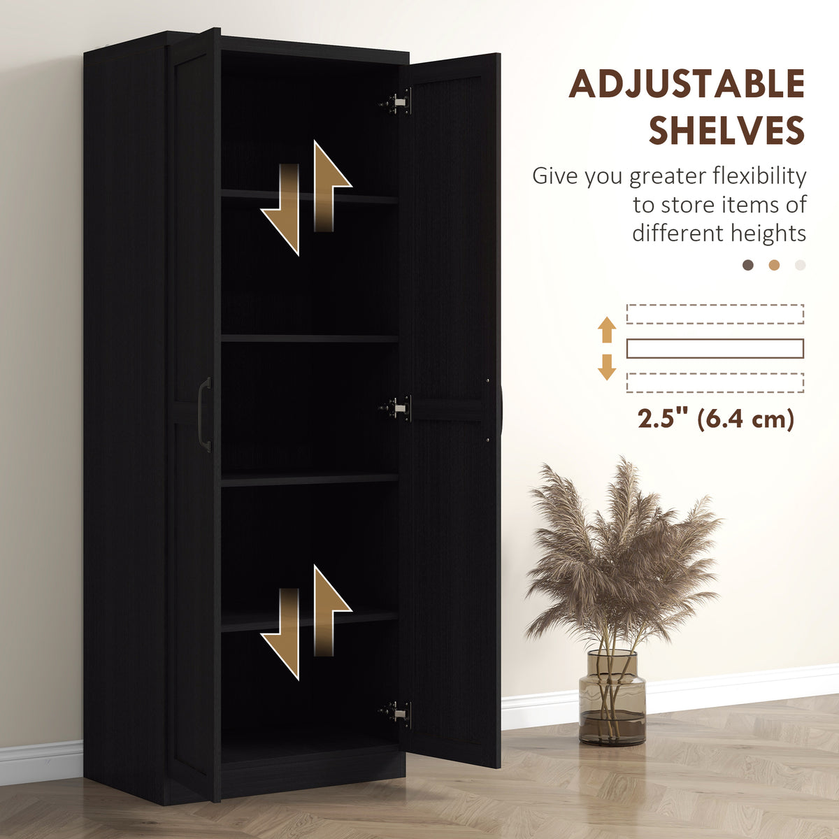 Armoire de cuisine 5 tablettes avec portes