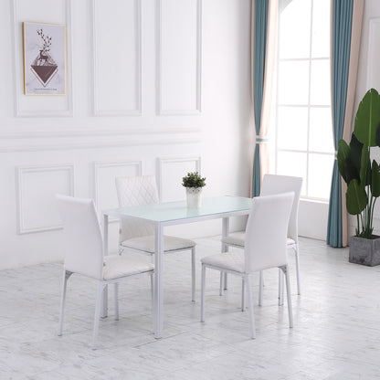 Ensemble de 4 chaises de salle à manger capitonnées