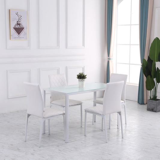 Ensemble de 4 chaises de salle à manger capitonnées