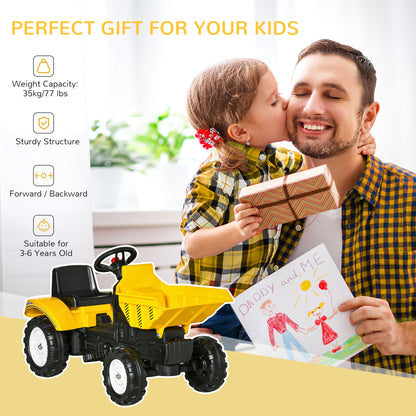 Tracteur à pédales avec godet manuel pour enfants