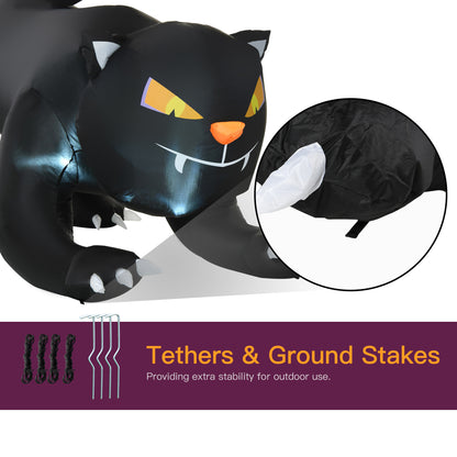 Chat noir gonflable Halloween 6 pi — décoration extérieure