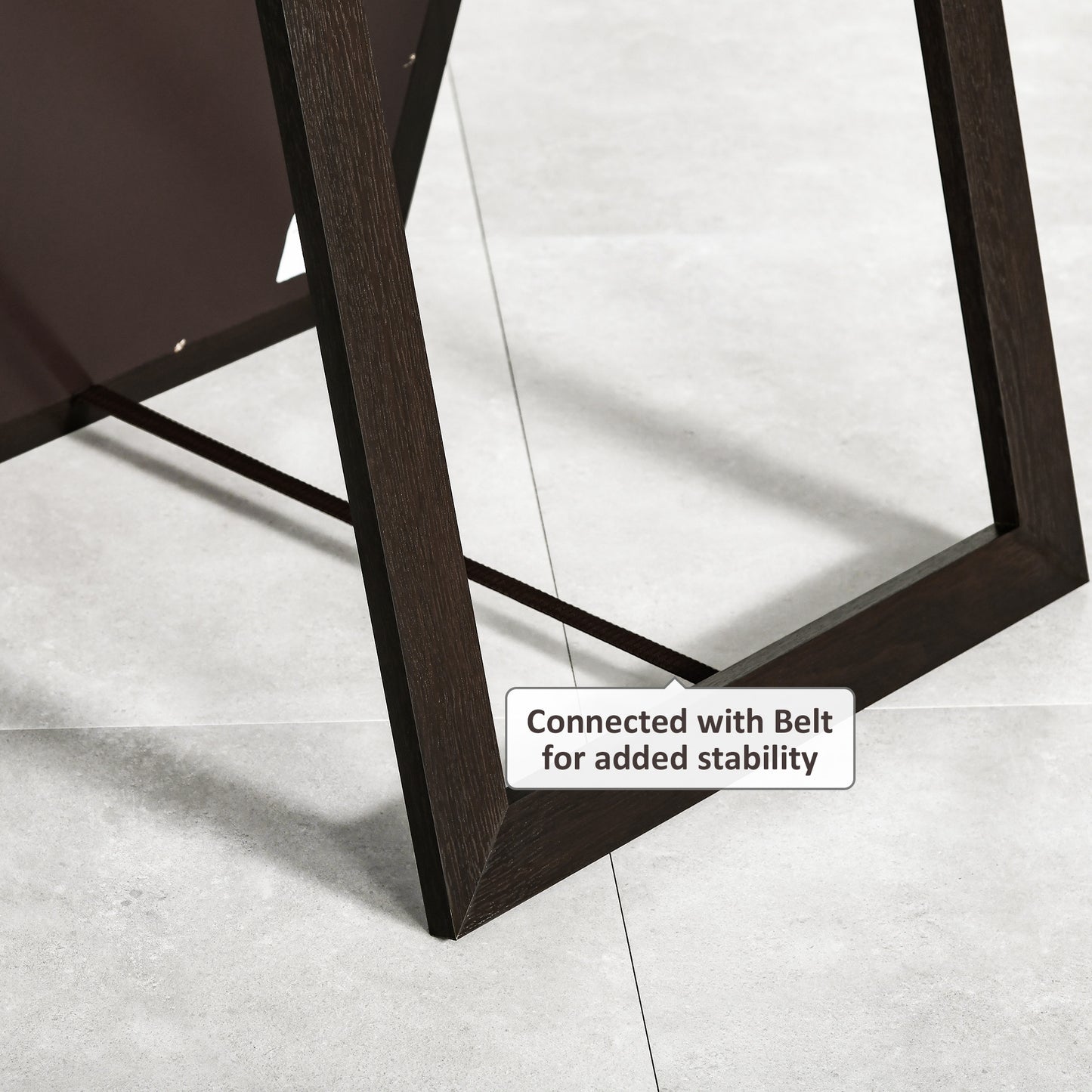 Miroir pleine longueur rectangulaire 147 x 51 cm avec cadre