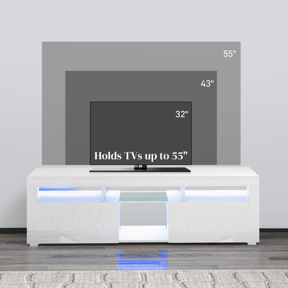 Meuble TV moderne avec lumières LED et rangement