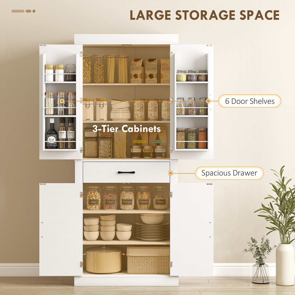 Armoire Pantry Cuisine 182 cm — Portes Grange Fermier
