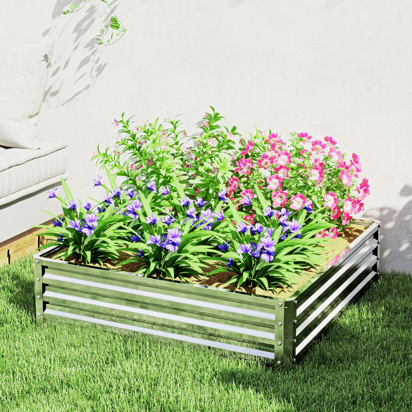 Jardinière surélevée acier galvanisé 120x120x30cm