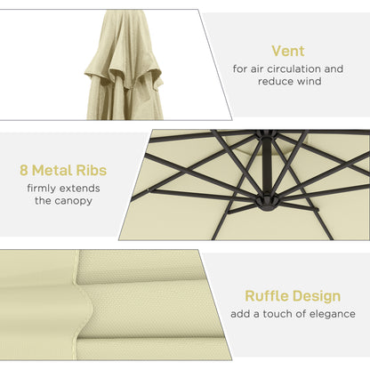 Parasol déporté patio 10 pieds cantilever avec base croisée
