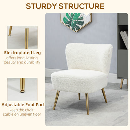 Fauteuil d'appoint avec coussinage moelleux et pieds dorés