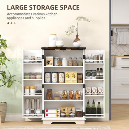 Armoire de cuisine style champêtre avec tablettes réglables