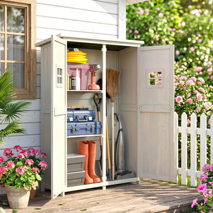 Abri de jardin bois 4x1,5 pi avec portes doubles