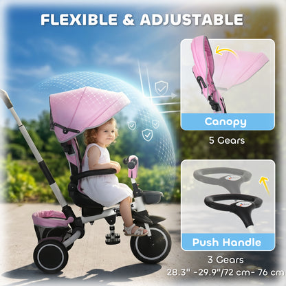 Tricycle évolutif 6-en-1 convertible poussette vélo enfant