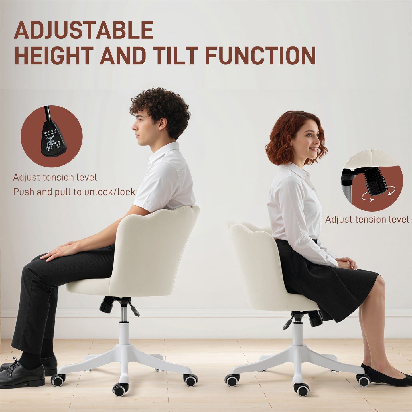 Chaise de bureau sans accoudoirs pivotante hauteur ajustable